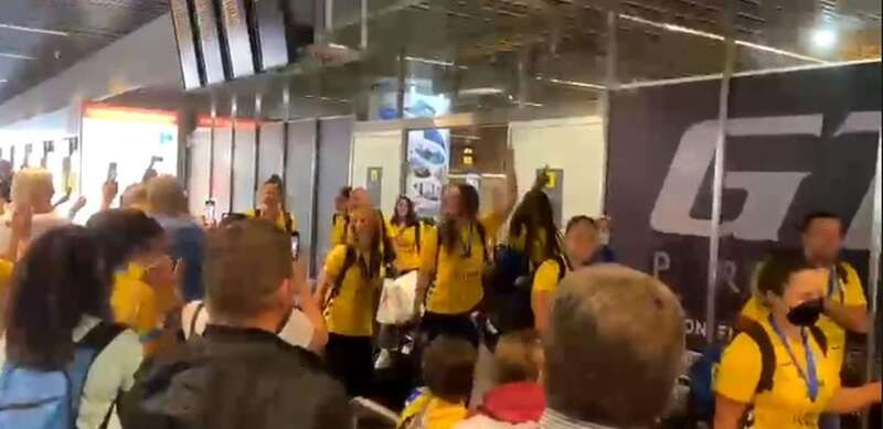 Momento de la llegada del equipo